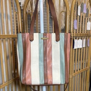 Frye and Co Striped Multi-Color Tote Bag